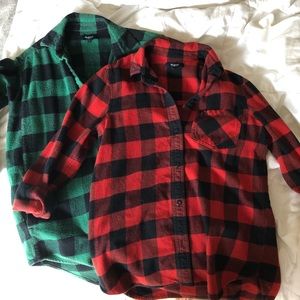 TWO Madewell Flannel Tops - XXS & XS